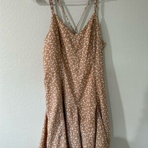 Mittoshop Strapless Tan Floral Dress